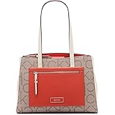 Calvin Klein womens Hadley Tote Bag – 2 in 1, Vegan Leather, 5 Pockets