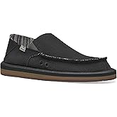Sanuk Mens Donny Hemp Loafers | Mens Shoes | Slip On Shoes for Men | Men's Slip-on Loafers | Memory Foam Footbed, Black, 7