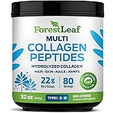 Collagen Peptides Powder Unflavored - Hydrolyzed Collagen Protein Powder Type 1, 2 & 3 - Grass Fed Keto Collagen Powder for Women & Men - Vital Hair, Skin, Nails, Joints, Recovery, 11g Per Serving