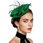 Fhykiss Fascinators Hats for Women Tea Party Hats - 2026 Pillbox 50s Veil Feathers Mesh Headband Derby Church Wedding Hats