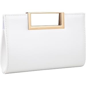 Cckuu Women PU Leather Evening Clutch Purse, Top Handle Small Crossbody Bag with Detachable Chain for Wedding Prom