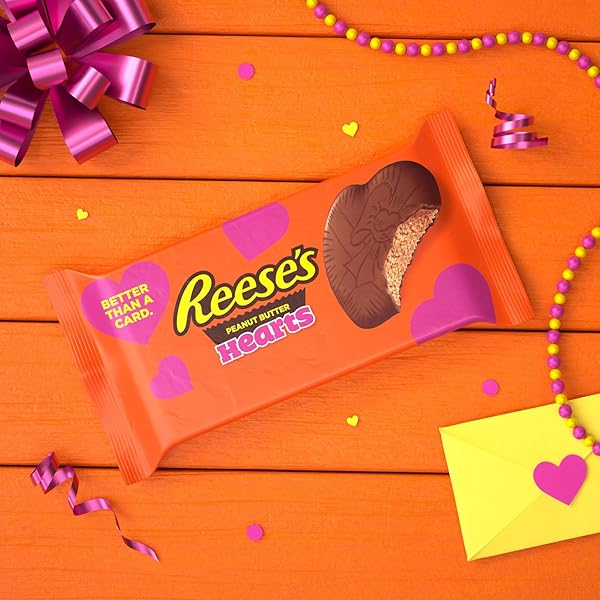 REESE’S MILK CHOCOLATE PEANUT BUTTER HEARTS, VALENTINE’S CANDY PACK, 16 OZ (2 PIECES)