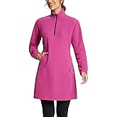 baleaf Women's Fleece Dress Sweatshirt Long Tunic Quarter Zip Pullover Polar Winter Warm Thermal Travel Dress with Pocket