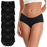 INNERSY Women's Seamless Underwear No Show Invisible Lightweight Hipster Panties 6-Pack
