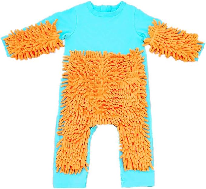 1 Set Baby Mop Romper Crawling Jumpsuit Babies Romper Outfit Zipper