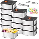 Waldeinsamkeit 12Pcs 316 Stainless Steel Food Storage Containers Airtight Lids 12oz Fresh-keeping Container Metal Refrigerator Container for Lunch Picnic Travel Leftovers Dishwasher Freezer Safe