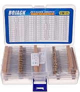 BOJACK Resistor Assortment Kit 25 Values 1000pcs 1Ω to 1MΩ 1/4W view 1