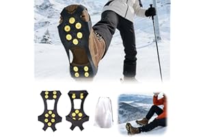 Ice Snow Grips for Shoes and Boots, Removable Snow Shoe Spikes, Anti Slip Ice Grippers for Climbing, Hiking, Jogging Outdoor