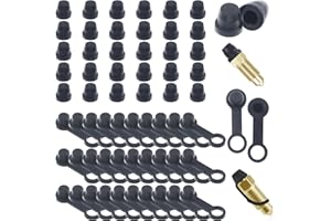 Rustark 60pcs Brake Bleeder Rubber Caps and Nuts Assortment Kit Brake Bleeder Screw Caps Grease Fitting Cap Grease Zerk Caps for Cars and Motorcycles
