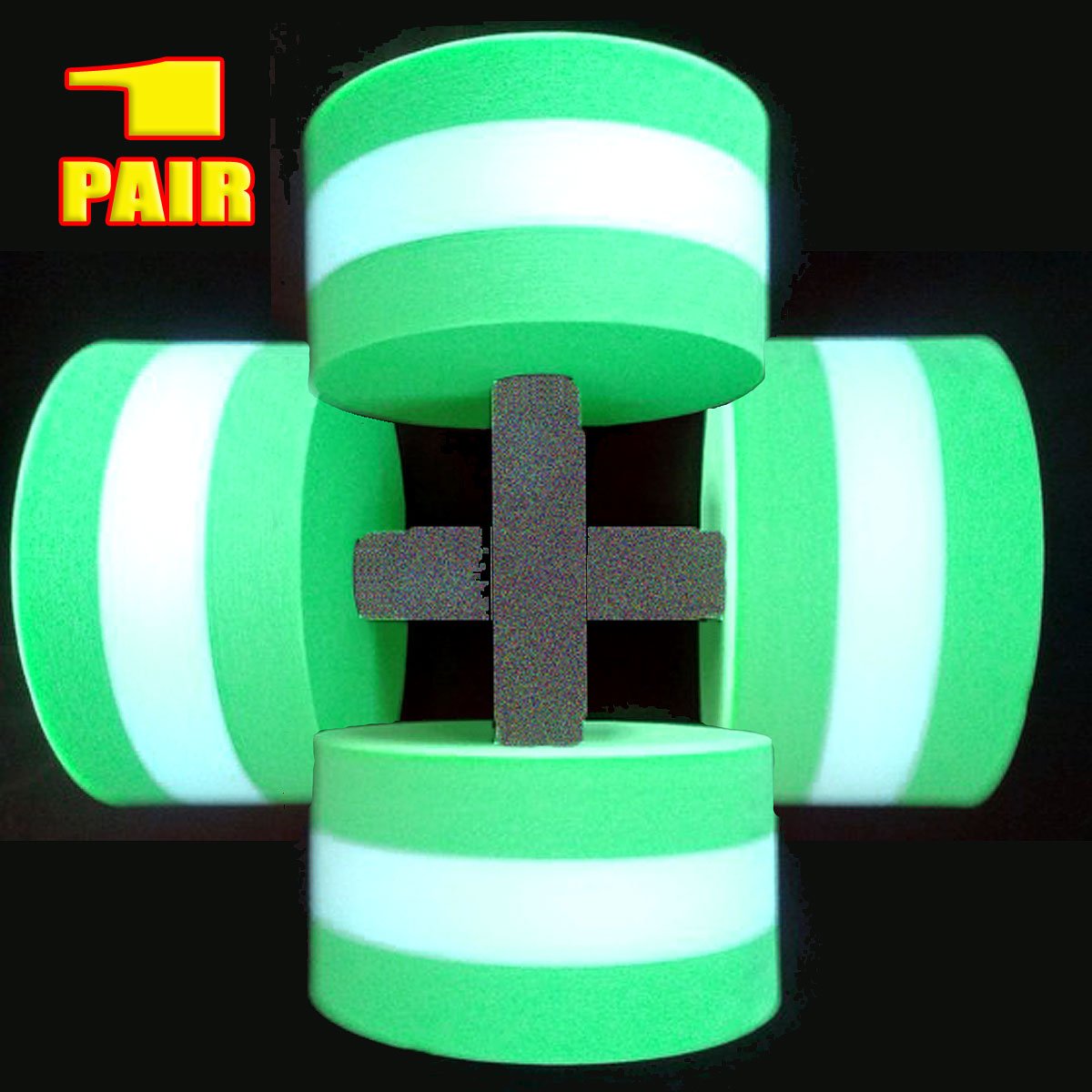 VERISA Water Aerobic Exercise Foam Dumbbells Pool Resistance 1 Pair, Water Fitness Exercises Equipment for Weight Loss- 1 Pair - 3 Colors Available (GREEN)