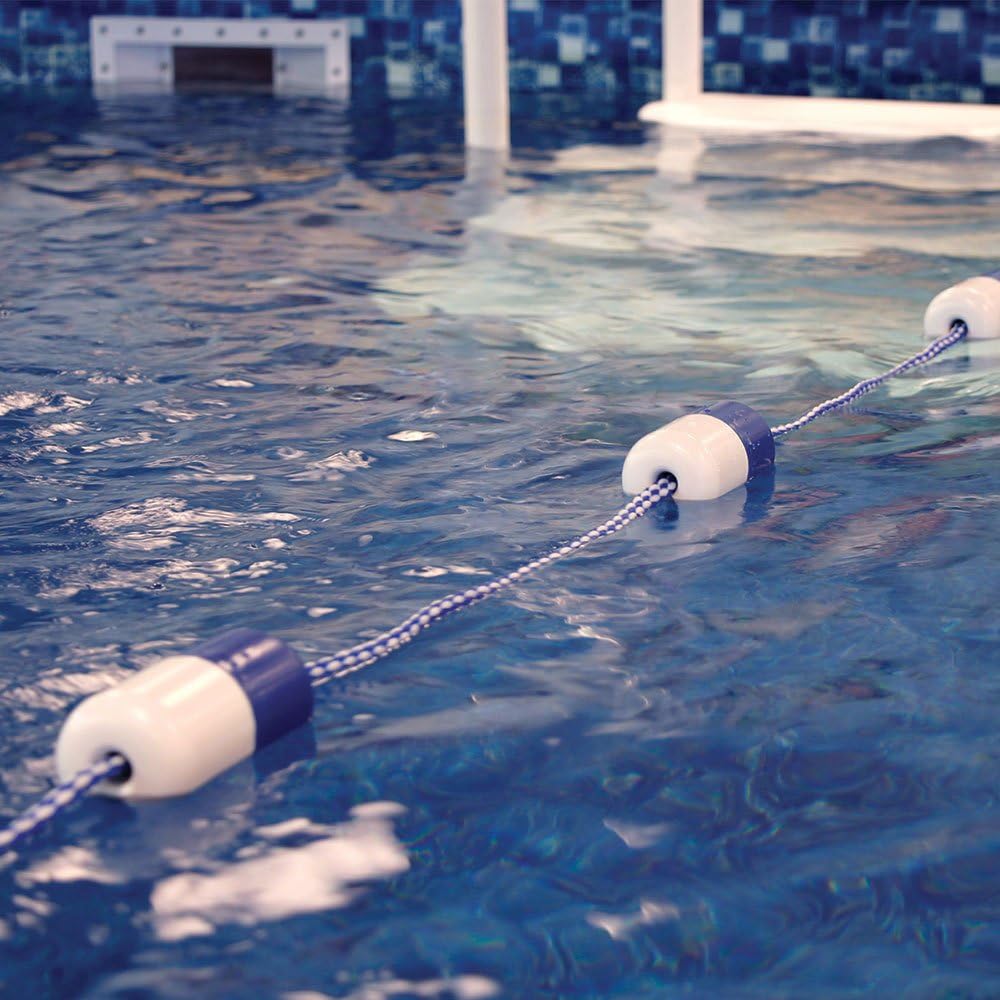 ATIE PoolSupplyTown 16' Swimming Pool Safety Divider Rope and Float Line with 2 Pre-Assembled Stainless Hooks (16 FT) : Garden & Outdoor