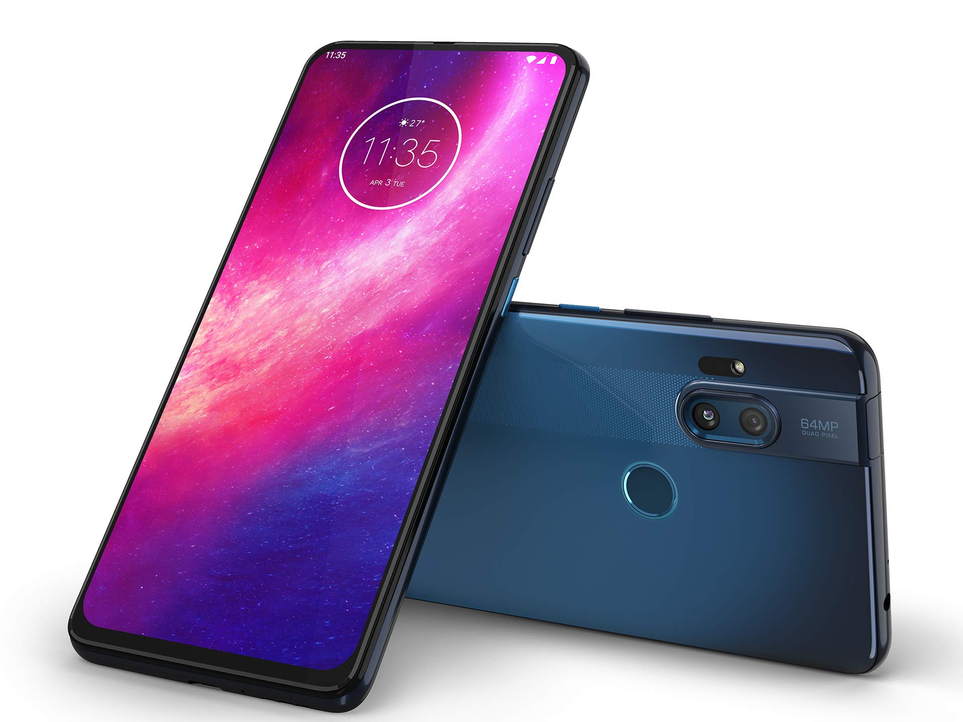 Motorola One Hyper (6,5 Inc FHD+ display, Rear Camera 64MP/Front Camera 32MP, 128 GB/4 GB, Android 10, Dual SIM Smartphone), Deep Sea Blue
