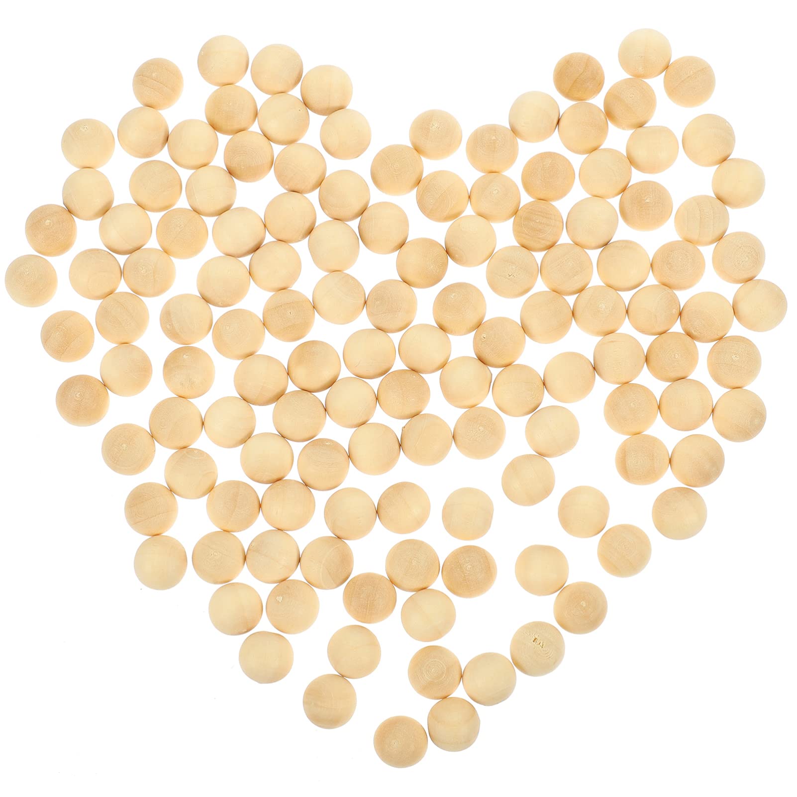 Milisten 300Pcs No Hole Wood Beads 10MM Unfinished Wooden Loose Beads for Jewelry Making Supplies