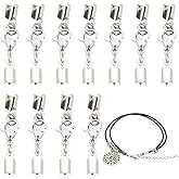 PH PandaHall 20 Set Lobster Claw Cord Ends 304 Stainless Steel Fold Over Cord End Caps Connector Silver Cord Crimp End Tips with Lobster Claw Clasps for Necklaces Bracelets Jewelry Making DIY Craft