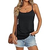 Micticsi Womens Spaghetti Strap Tank Top Adjustable Scoop Neck Camisole Tops Loose Fit Casual Shirts Summer 2026