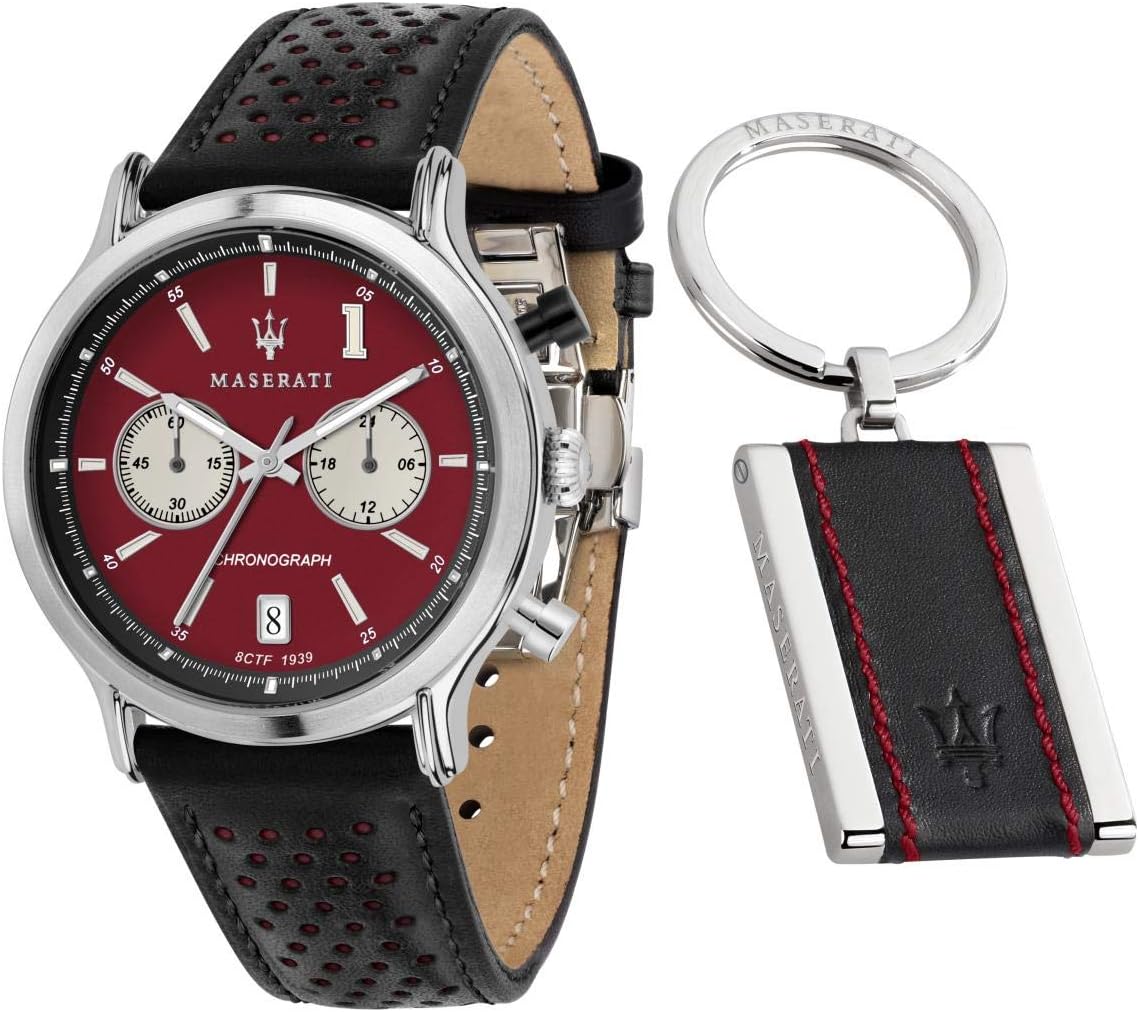 Maserati Legend Mens Analog Quartz Watch with Leather Bracelet R8871638002