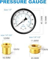 ERGAOBOY 0-6 Bar/0-100 Psi Well Pump Pressure Gauge 2 Inch Dial view 2