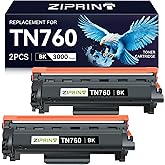 ZIPRINT TN760 Toner Cartridges Compatible Replacement for Brother TN760 TN730 TN-730 High Yield for MFC-L2710DW MFC-L2750DW DCP-L2550DW HL-L2350DW HL-L2395DW HL-L2370DW (Black, 2 Pack)