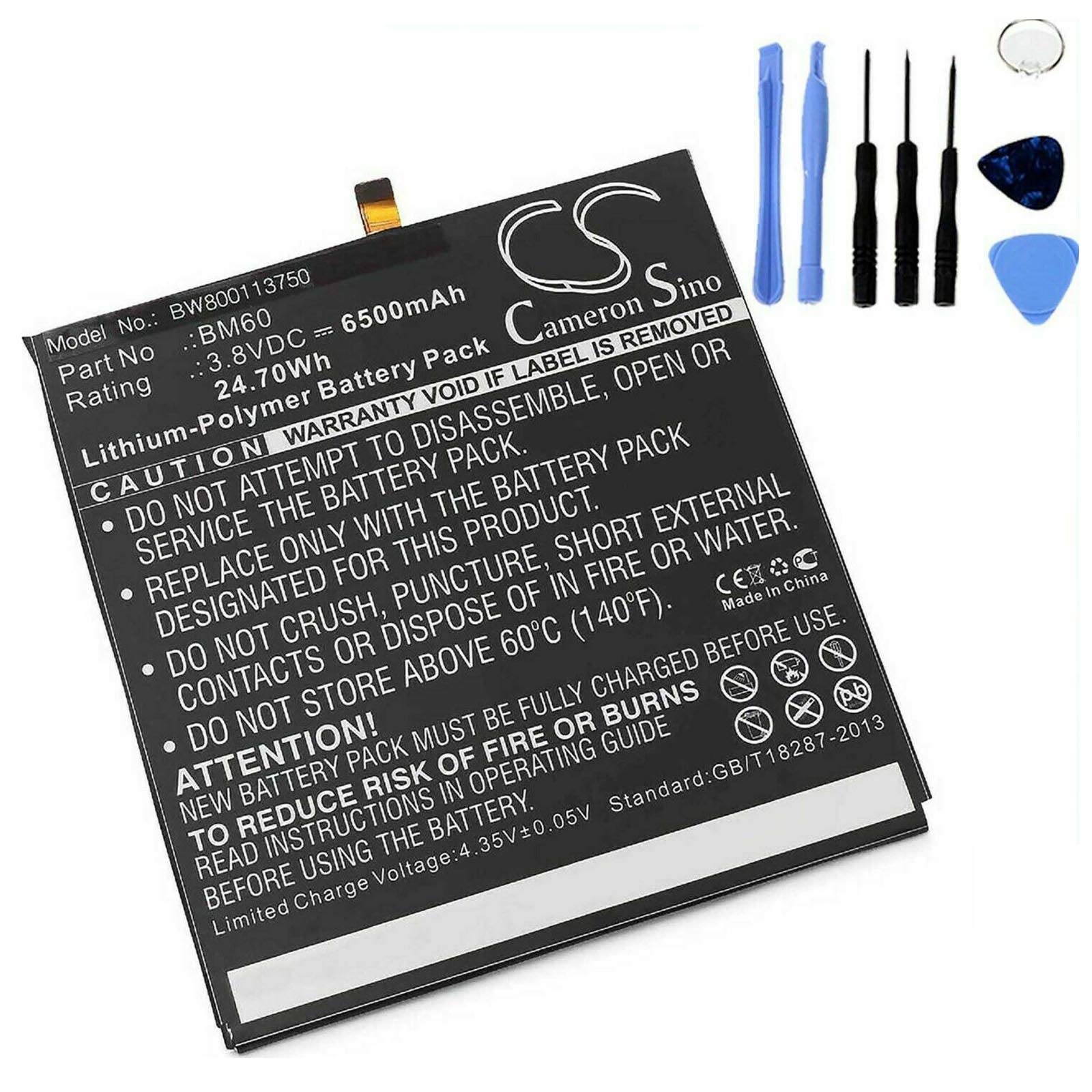 Ellenne Battery Compatible with XIAOMI BM60 for MIPAD Mi Pad 1 High Capacity 6500MAH with DISASSEMBLY Kit Included