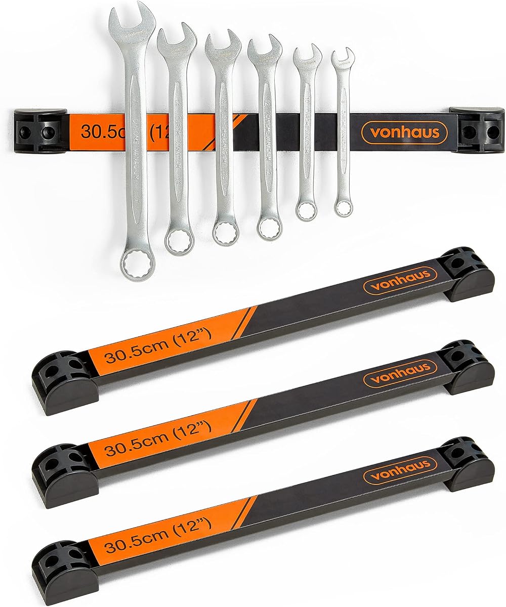 VonHaus Magnetic Tool Holders Set of 4 12 Inch Heavy Duty 10kg Capacity