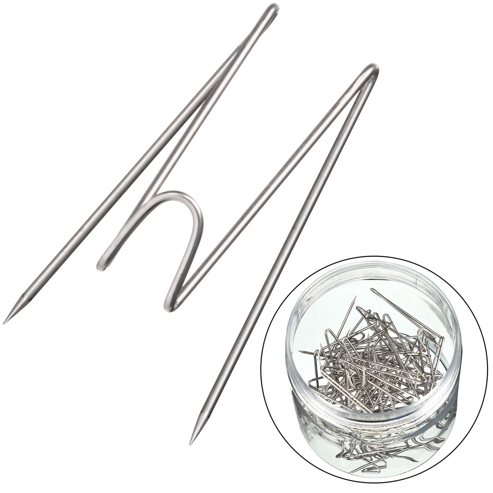 Geyoga Fabric Panel Wall Wire Hooks Cubicle Hooks with Clear Storage Box for Interior Exterior Decor for Picture Home School Office DIY(Silver,36 Pcs)