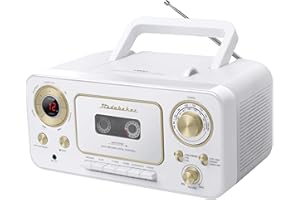 Studebaker SB2135WG Portable Stereo CD Player with AM/FM Radio and Cassette Player/Recorder (White Gold)