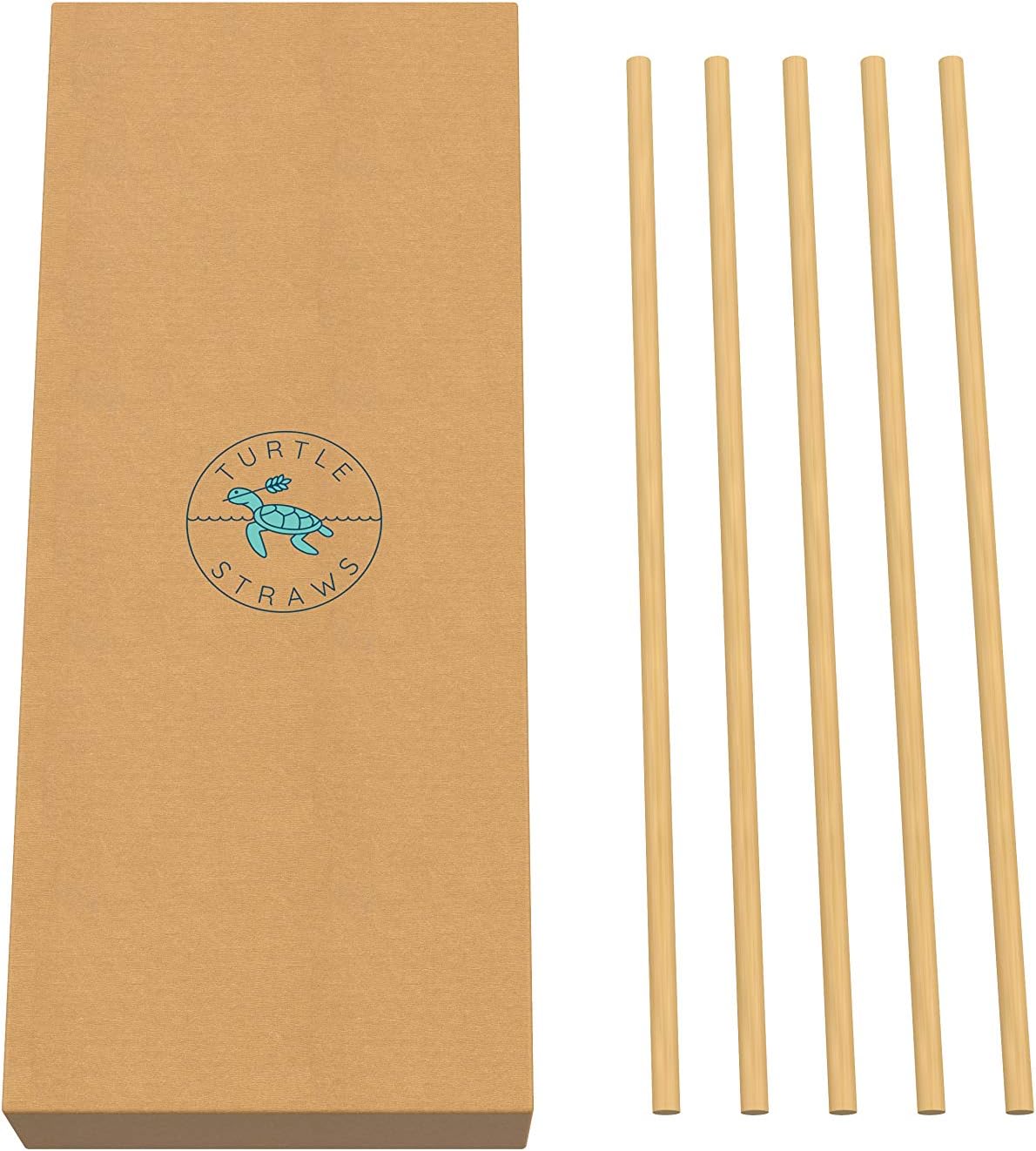 Turtle Straws Natural Wheat Drinking Straws - 100% Biodegradable, Eco-Friendly, Disposable, Compostable - Better Than Plastic, Stainless-Steel, Silicone, Glass 50 x 21cm