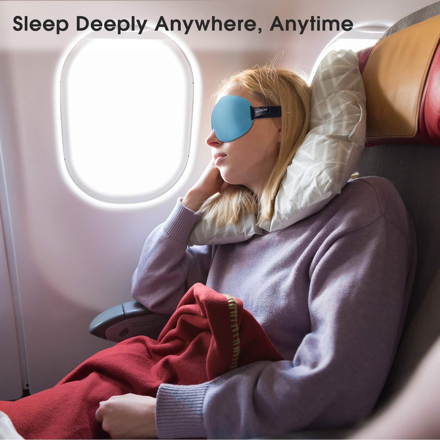 PrettyCare Sleep Mask 2 Pack,Eye Mask for Sleeping - 3D Contoured Sleeping Mask 100% Blackout - Blindfold Airplane with Ear Plugs, Night Masks with Travel Bag: Health & Personal Care