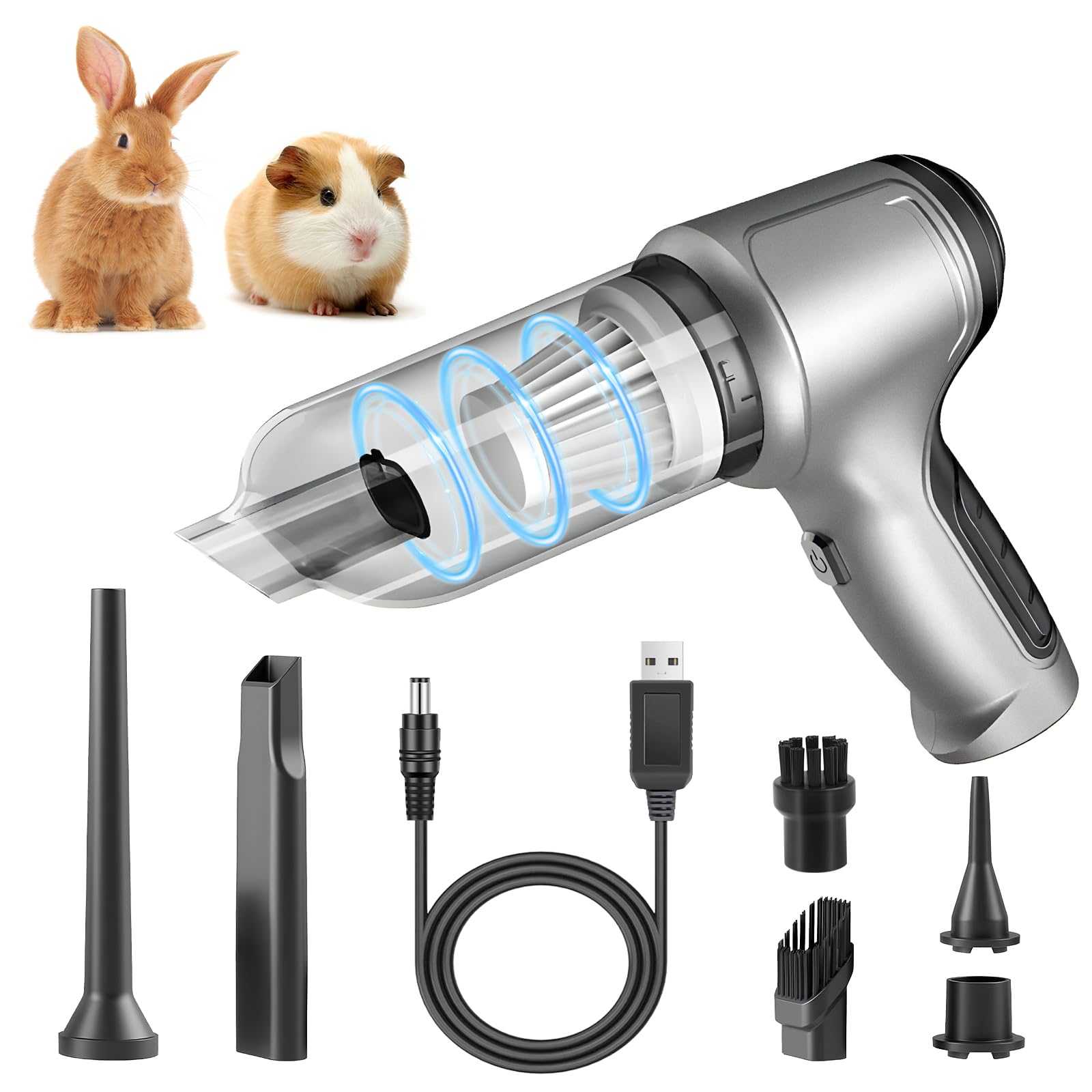 Photo 1 of (missing charging cord) Lyrzzey Guinea Pig Poop Vacuum: 6000Pa Powerful Suction, Cordless Handheld Spot Cleaning Tool for Guinea Pig