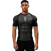 Red Plume Men's 3D Graphic Compression Fitness Shirt Sports Wicking T-Shirt Crew Neck Short Sleeve Athletic Tank Tops