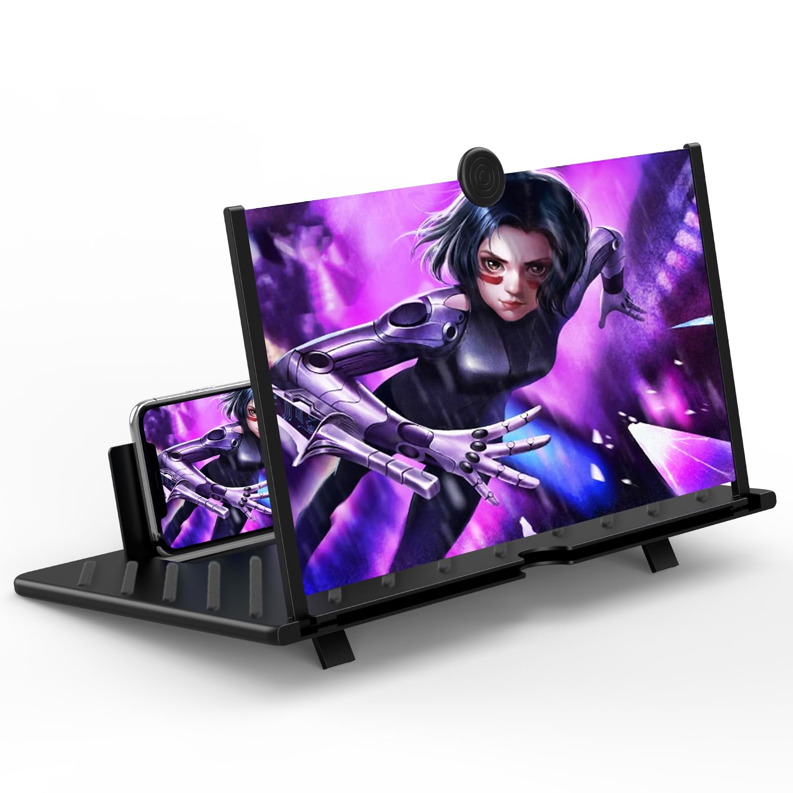 Photo 1 of 20" Screen Magnifier for Cell Phone,Fanlory 3D HD Magnifying Projector Screen Enlarger for Movies, Videos and Gaming, Foldable Phone Stand with Screen Amplifier,Compatible with All Smartphones