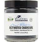 Viva Doria Virgin Activated Charcoal Powder - Food Grade (1.2 Oz Glass Jar)