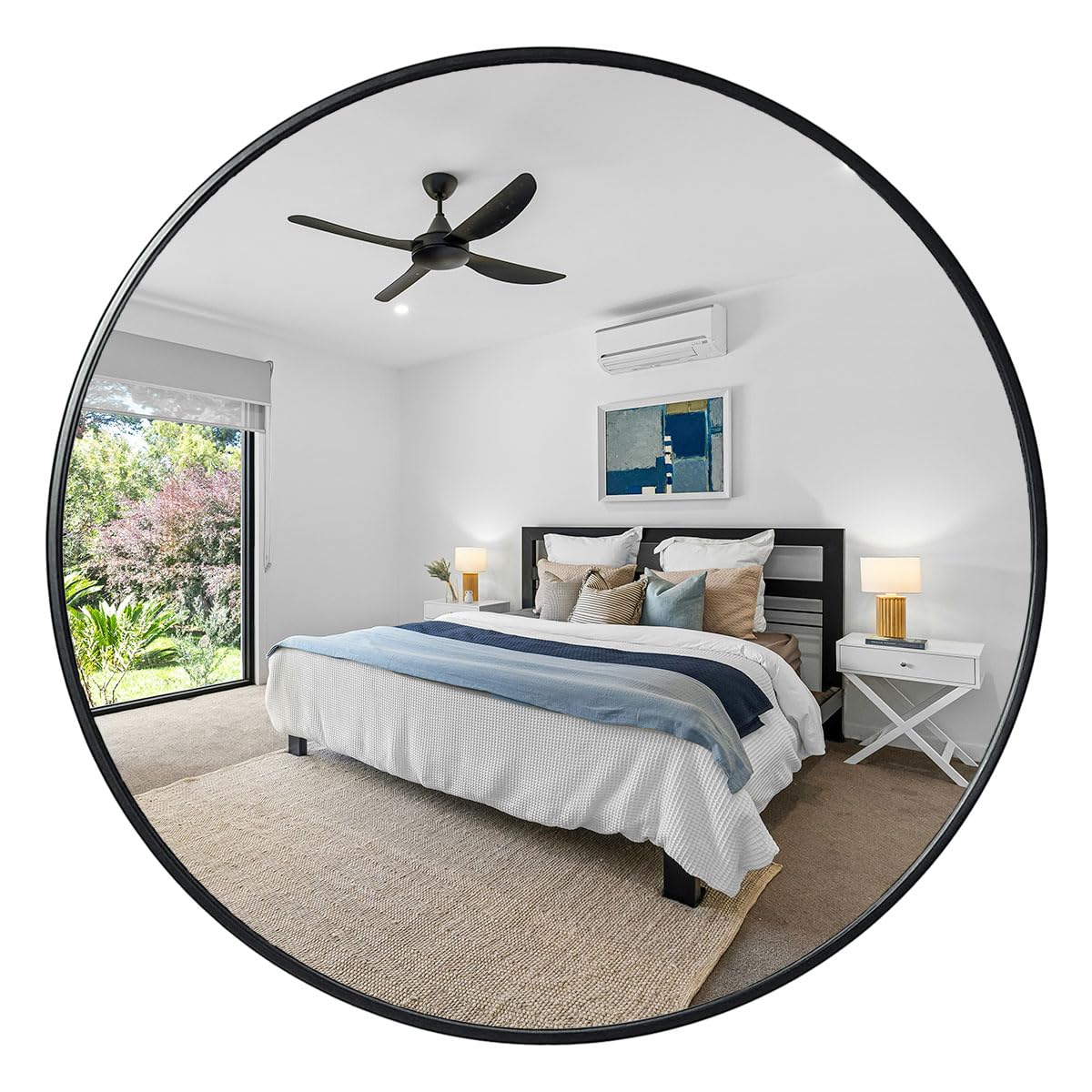 Photo 1 of *USED*
48 Inch Large Ruound Mirror Black, Wall-Mounted Circle Mirror, Oversized Bathroom Mirror with Metal Frame | Modern Oversized Vanity Mirror for Bathroom, Living Room, Entryway, Easy to Install