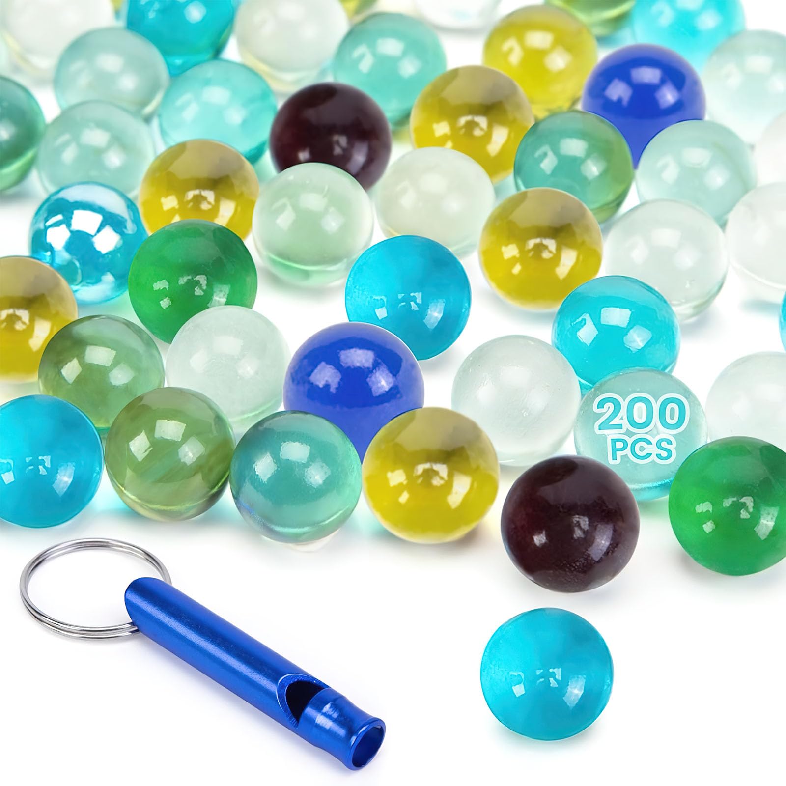 POPLAY 200PCS Marbles Bulk, for Marbles Run Games
