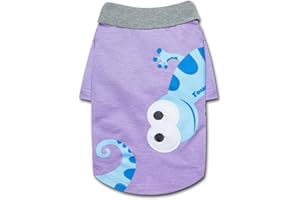 TOUCHDOG ® 'Arubark' Caribbean Style Lizard-Print and Embroidered Designer Stretchy and Breathable Pet Dog T-Shirt Polo with Accented Pet Collar