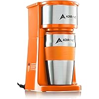 Adir Single Serve Coffee Maker - Mini Coffee Maker, Personal Coffee Maker with 15 oz. Grab & Go Travel Mug Coffee…