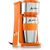 Adir Single Serve Coffee Maker - Mini Coffee Maker, Personal Coffee Maker with 15 oz. Grab & Go Travel Mug Coffee Tumbler & R