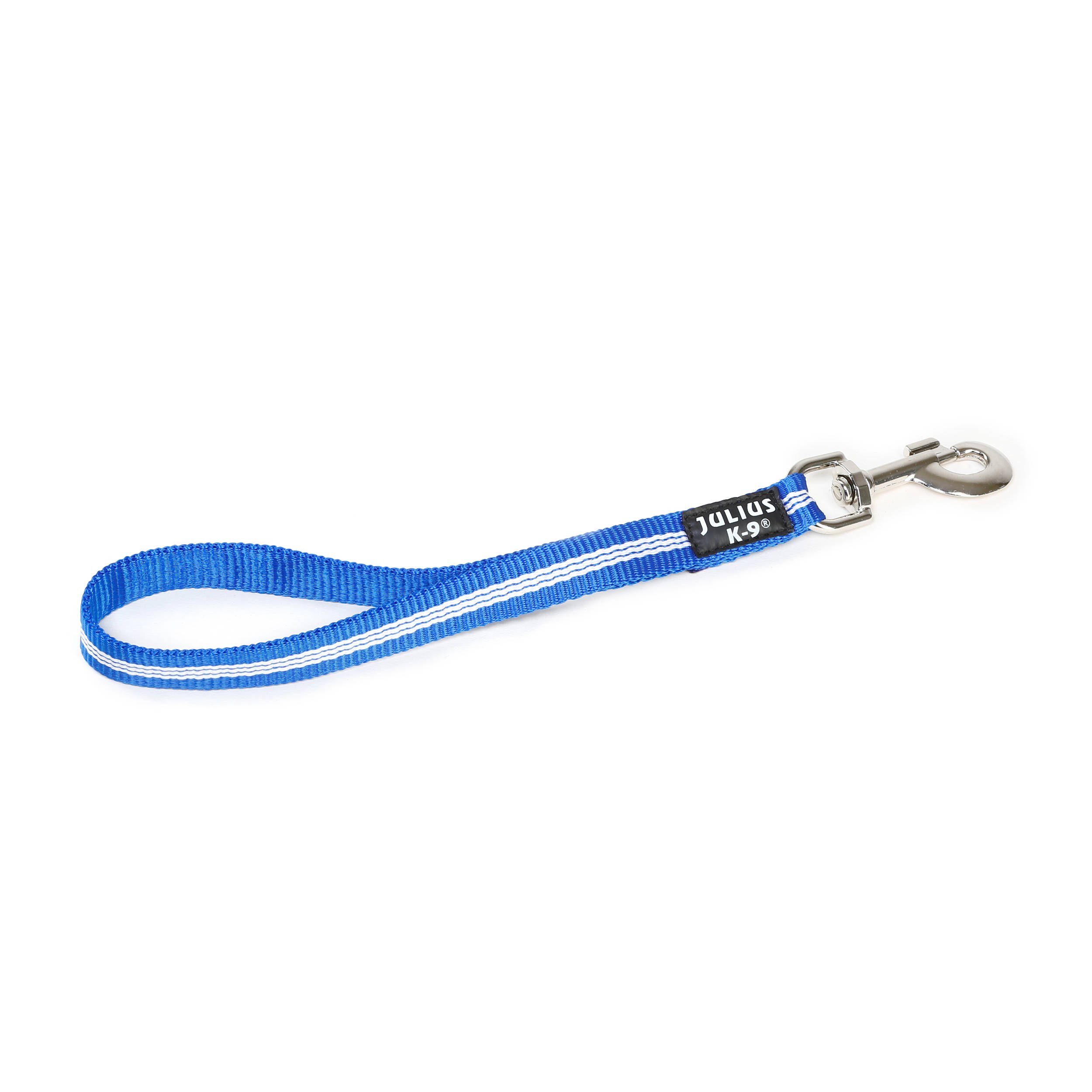 IDC Tubular Webbing Short Leash, 19 mm x 35 cm, Blue