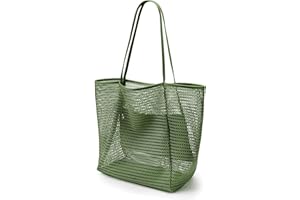 KALIDI BeachNylon Mesh Tote Bag, Casual Tote Bag Hobo Women Foldable MAX 23L Shoulder Bag For Beach Picnic Vacation