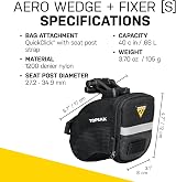 Topeak Unisex Aero Wedge Pack Saddle Bag Black 0.66 L 17x8x12 cm view 6