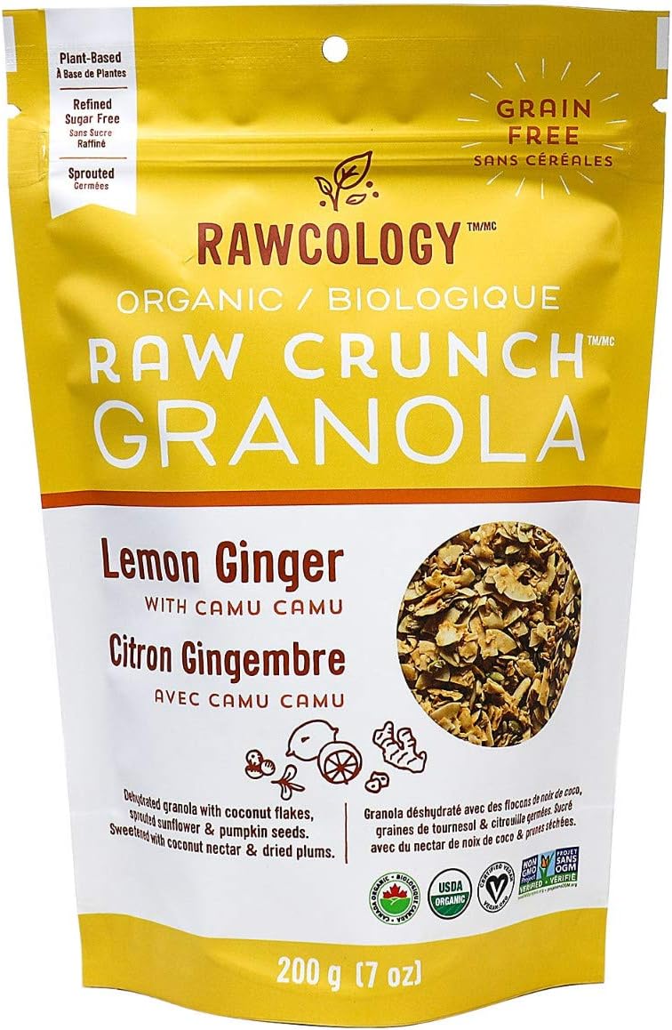 Rawcology Lemon Keto Granola | No Added Sugar | Low-Carb | Gluten-Free | Paleo | Raw | Vegan | LCHF | 200g
