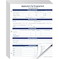 Qilery 200 Sheets Applications for Employment 2 Sided Job Application Form 8.5 x 11 Inch Compliant 3 Hole Employment Forms for Recording Employee Personal Detail