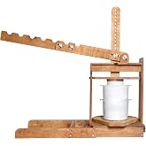 BIG Dutch Wooden Cheese Press - Cheese Making Kit (Wooden Cheese Press with Lever and 2 Cheese Molds 1,3 Qt, 2 Qt, 2 Cheeseclothes)-Cheese Press for Home Cheese Making pressure up to 400 lbs