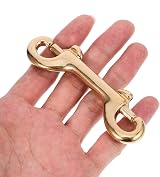 UKCOCO 90mm Brass Double Ended Bolt Snap Hook Clasp for Dog Leash Bag Strap view 6