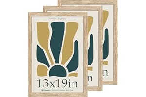 TENIBYC 13x19 Oak Wood Frame with HD Glass - 3pk, Natural Solid Wood Picture Poster Frame, Wall Gallery Frame