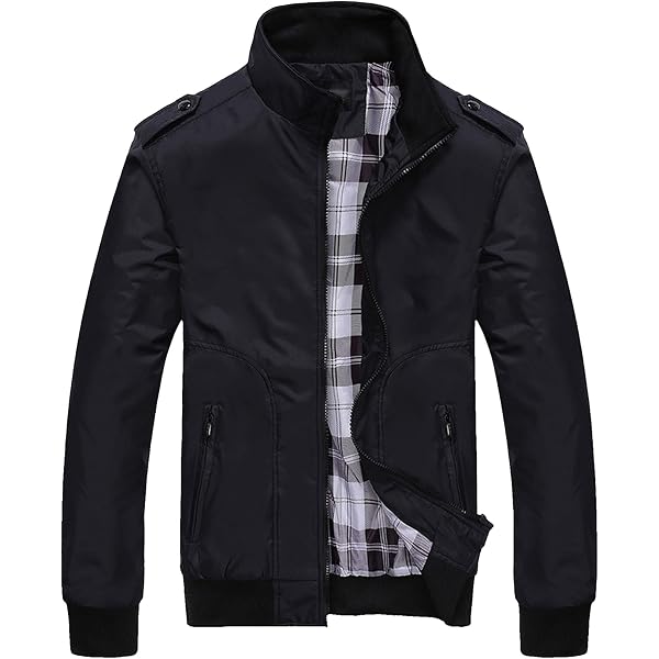 ジャケット・アウター Jentlouis Padded Stand Collar Blouson M Men's Solid Color Jacket Casual Stand Collar Jacket Outdoor