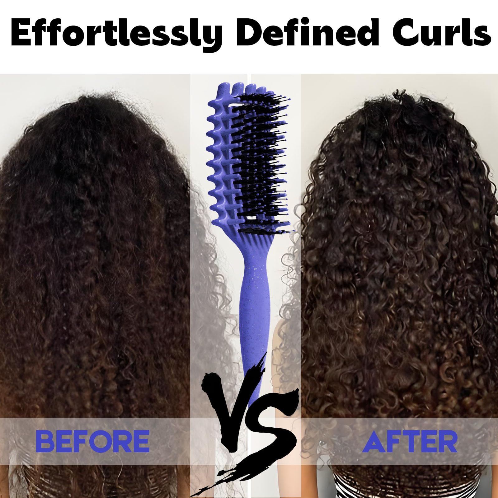 Curly Hair Brush Candybrush Curl Defining Brush for Detangling Shaping and Defining Curls for Women, Men, Wet & Dry Hair (Purple)
