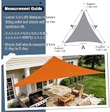 HEYOMART Sun Shade Sail 3x3x3m Triangle Canopy UV 98% Waterproof Orange view 3