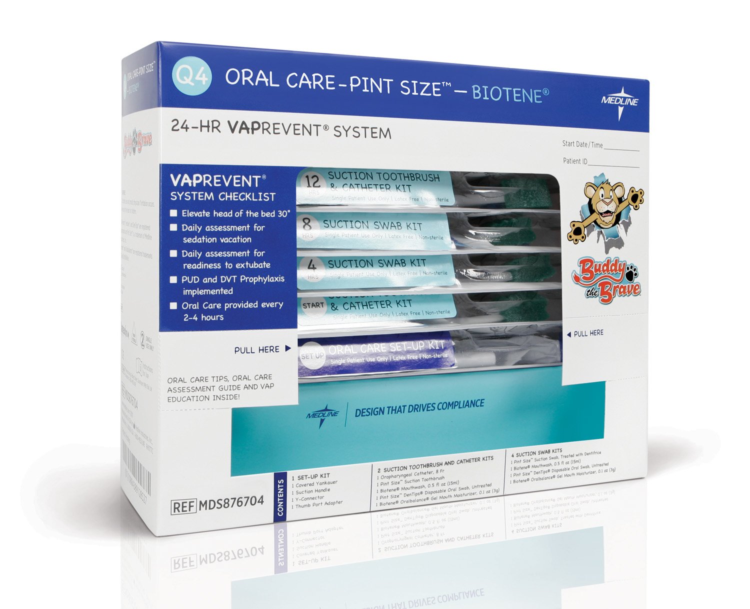 Medline MDS876704 KIT, Suction, VAPREVENT, Oral Care, 2HR (Case of 20