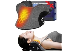 Wireless Heated Neck Stretcher for Pain Relief, Portable Rechargeable Neck Shoulder Relaxer Cervical Neck Pillow Traction wit